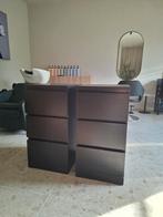2x Malm ladeblok ikea zwartbruin, Ophalen, Overige materialen, Minder dan 50 cm, Gebruikt