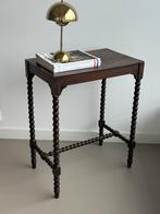 Vintage retro sidetable bijzettafel hout swirl twist poot, Ophalen, Gebruikt, 50 tot 100 cm, Overige houtsoorten