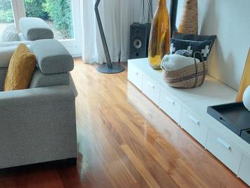 TV-meubel, dressoir, wit, strak, laag, 6 laden