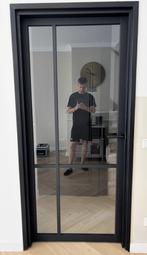 Houten tussendeur met glas, Ophalen, Gebruikt, 80 tot 100 cm, Binnendeur