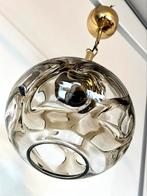 Doria leuchten vintage hanglamp messing glas glazen bollamp, Huis en Inrichting, Lampen | Hanglampen, Minder dan 50 cm, Glas, Ophalen of Verzenden