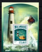 mocambique 2013 pf blok vuurtorens  gebouwen lighthouses, Ophalen of Verzenden, Postfris, Plaats of Gebouw
