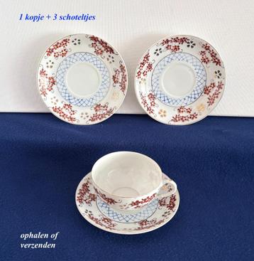 1 Kop + 3 Schotels eierschaal uit Opoes boedel Antiek beschikbaar voor biedingen