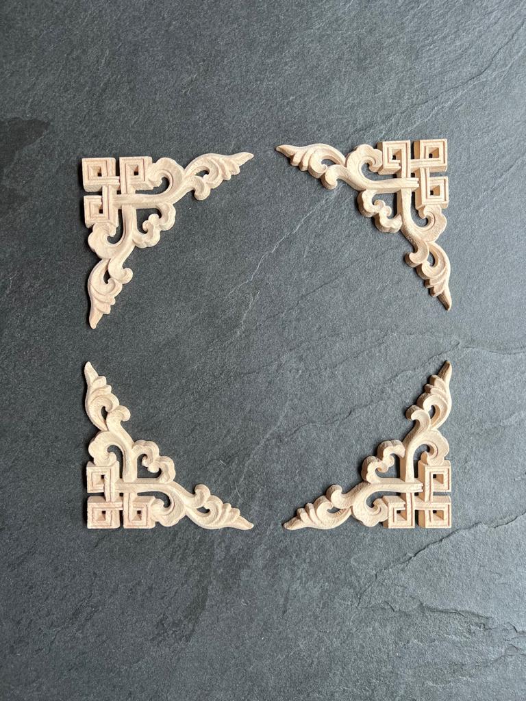 Chinees houtsnijwerk ornament hoek set van 4 chinese hoeken, Huis en Inrichting, Woonaccessoires | Overige, Nieuw, Ophalen of Verzenden