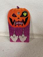 Halloween Spook Oorbellen glow in de dark (1c), Overige materialen, Hangers, Wit, Nieuw