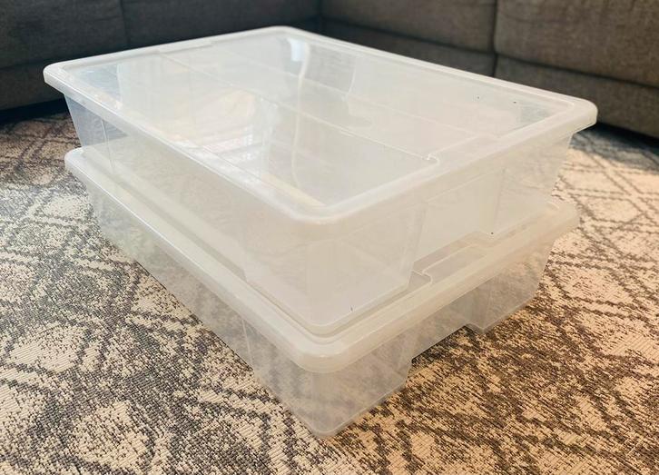 IKEA SAMLA opbergbakken transparant, Doe-het-zelf en Verbouw, Kratten en Dozen, Zo goed als nieuw, Bak of Kist, 50 tot 75 cm, Minder dan 35 cm