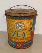 Brocante Winkelblik - bloem blik - bakkersblik / ZEA, Verzamelen, Blikken, Ophalen of Verzenden, Gebruikt, Overige, Overige merken