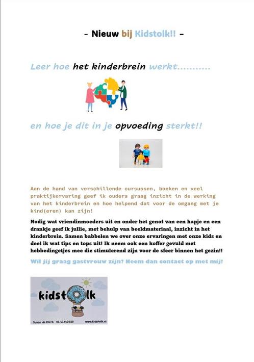 Kidstalk party, Diensten en Vakmensen, Cursussen en Workshops
