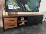 Industrieel mango hout met metaal tv kast, Zo goed als nieuw, Minder dan 100 cm, Metaal, 25 tot 50 cm