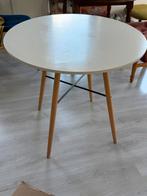 Ronde witte tafel - 80cm, Huis en Inrichting, Tafels | Eettafels, Ophalen, Metaal, Gebruikt, Rond