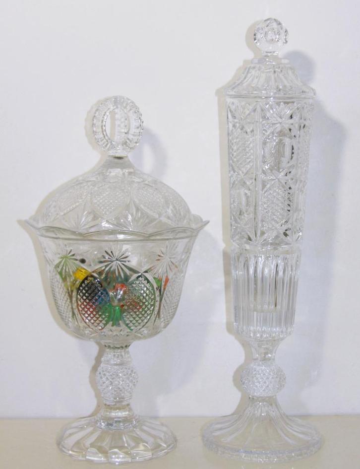 set grote kristallen bokalen (2x), Antiek en Kunst, Antiek | Glas en Kristal, Ophalen