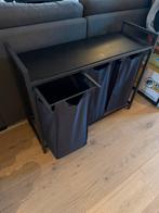 Wasmand met 3 vakken - Zwart - 114L, Ophalen