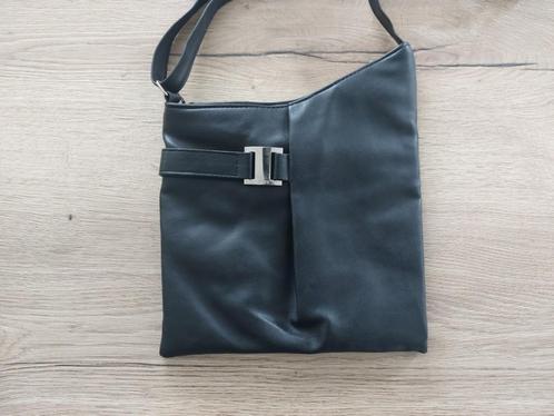 Zwarte leren damestas EsCarte, Sieraden, Tassen en Uiterlijk, Tassen | Damestassen, Nieuw, Zwart, Ophalen of Verzenden
