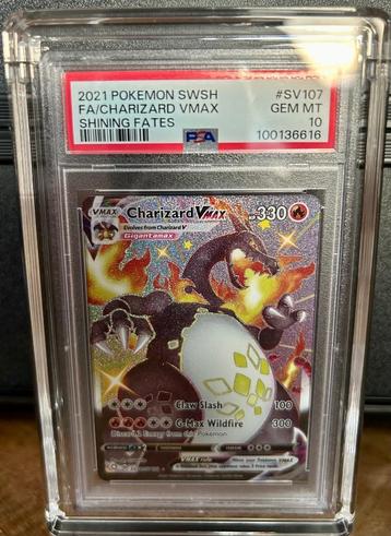 PSA 10 – Shiny Charizard VMAX – SV107 Shining Fates beschikbaar voor biedingen