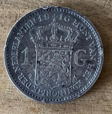 1 gulden 1916 Wilhelmina (2) beschikbaar voor biedingen