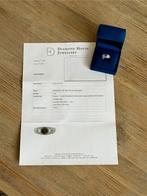 18krt gouden ring diamant/tanzaniet met kwaliteitsrapport!, 18 tot 19, Ophalen of Verzenden, Dame of Heer, Met edelsteen