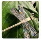 Broche "Libele", zilveren alpaca, parelmoer, Art Nouveau, Antiek en Kunst, Ophalen of Verzenden