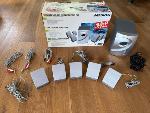 5.1 PC Surround set - 450 watt, 5 speakers + subwoofer!, Computers en Software, Pc speakers, Zo goed als nieuw, Audiokanaal 5.1