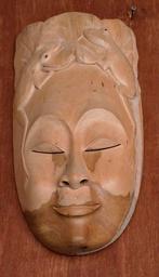 Houten masker met kikkers, Antiek en Kunst, Ophalen of Verzenden