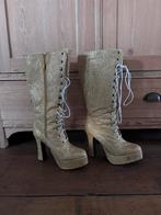 Carnaval Disco Glitter Gouden Hoge Laarzen Maat 40, Kleding | Dames, Ophalen of Verzenden, Zo goed als nieuw