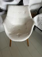 Witte Stoel met Houten Poten, Ophalen, Gebruikt, Wit, Eén