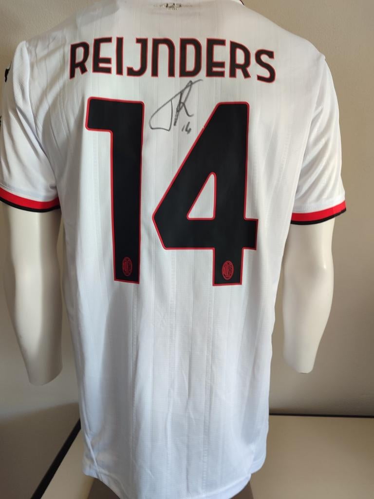 Ac Milan voetbal shirt gesigneerd door Tijjani Reijnders COA, Ophalen of Verzenden, Nieuw, Buitenlandse clubs, Shirt