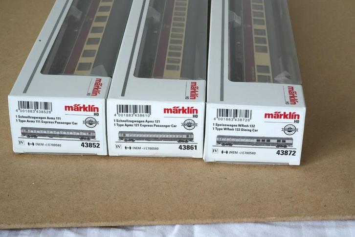 Marklin drie TEE rijtuigen, Hobby en Vrije tijd, Modeltreinen | H0, Nieuw, Wagon, Wisselstroom, Märklin, Ophalen