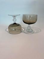 2x Vintage Luminarc rookglas wijnglazen, Antiek en Kunst, Ophalen of Verzenden