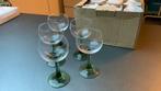 Wijnglazen met groene voet 11 stuks, Ophalen of Verzenden, Zo goed als nieuw, Overige typen