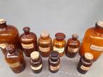 Oude apotheek potten bruin glas, Antiek en Kunst, Ophalen of Verzenden