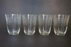 vintage mid century geslepen glas water sap 4x streepjes., Glas of Glazen, Ophalen of Verzenden, Overige stijlen, Glas