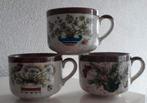 Drie retro soepkommen met Kruiden en Tekst, Huis en Inrichting, Keuken | Servies, Ophalen of Verzenden, Zo goed als nieuw, Overige stijlen