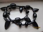 ketting onyx edelsteen 53 cm lang gewicht 80 gram., Sieraden, Tassen en Uiterlijk, Kettingen, Ophalen of Verzenden, Nieuw, Zwart