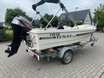Texas 440 met mercury 25 pk 4 takt en trailer, Watersport en Boten, Ophalen, 10 tot 30 pk, Zo goed als nieuw, 3 tot 6 meter