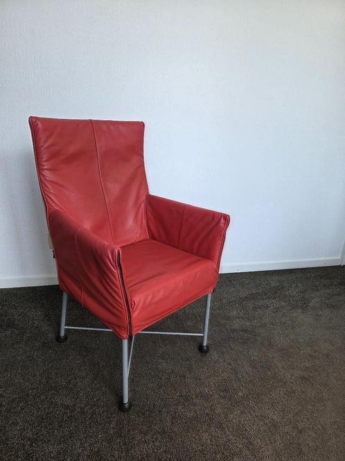 Montis Chaplin Roodoranje 4x te Koop voor 1000 euro, Huis en Inrichting, Stoelen, Zo goed als nieuw, Vier, Leer, Metaal, Rood