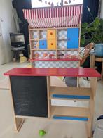 Houten Speelgoedwinkeltje met Marktkraam, Ophalen of Verzenden, Gebruikt, Hout, Speelkeuken