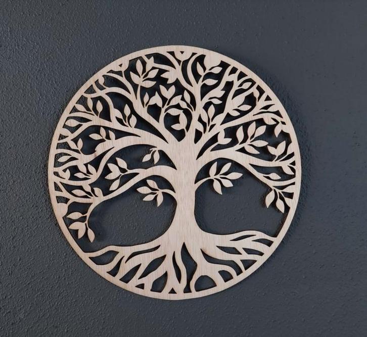 Berkenhouten Tree of Life - 37cm, Huis en Inrichting, Woonaccessoires | Wanddecoraties, Nieuw, Ophalen of Verzenden