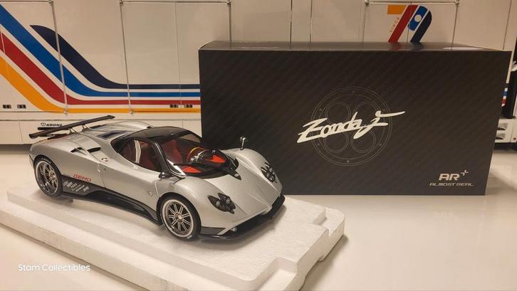 Almost Real Pagani Zonda F Grigio Mercurio - 2005, Hobby en Vrije tijd, Modelauto's | 1:18, Zo goed als nieuw, Auto, Overige merken