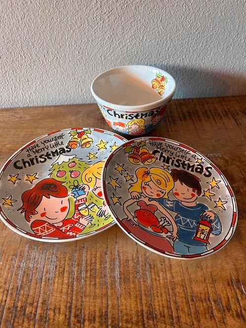 Blond Amsterdam kerst ontbijtborden en schaaltje, Huis en Inrichting, Keuken | Servies, Nieuw, Bord(en), Blond Amsterdam, Aardewerk