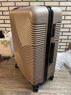 Champagne kleur koffer Groot, Wieltjes, Hard kunststof, 45 tot 55 cm, Ophalen of Verzenden