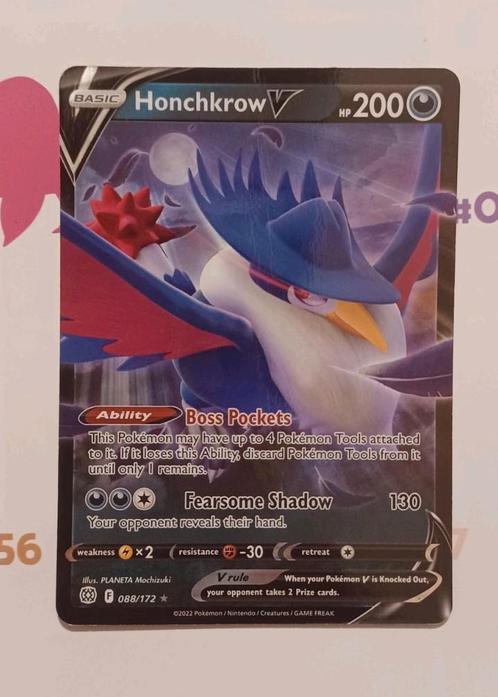 Honchkrow V 088/172 near mint, Hobby en Vrije tijd, Verzamelkaartspellen | Pokémon, Nieuw, Losse kaart, Ophalen of Verzenden