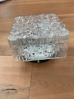 Vintage plafondlamp plafonniere van glas, Ophalen of Verzenden, Gebruikt, Glas
