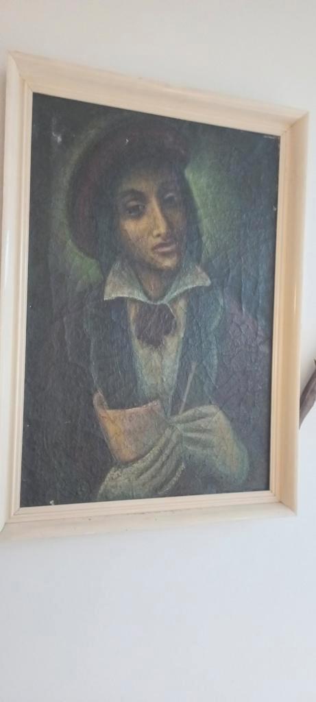 Oud schilderij vrouw, Antiek en Kunst, Kunst | Schilderijen | Modern, Ophalen