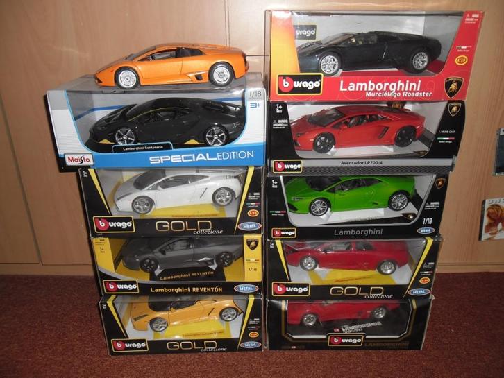 10 maal Lamborghini, Hobby en Vrije tijd, Modelauto's | 1:18, Nieuw, Auto, Bburago, Ophalen