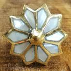 Parelmoer Bloem kastknop Messing - Handgemaakt, Huis en Inrichting, Almere, JoyClusive, Nieuw, Ophalen of Verzenden