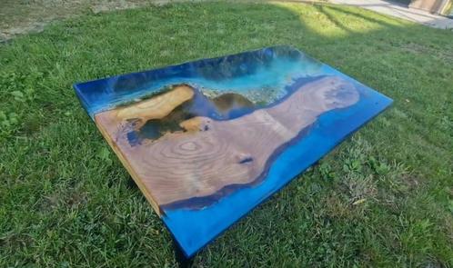 Ocean epoxy resin table, Huis en Inrichting, Tafels | Eettafels, Nieuw, 50 tot 100 cm, 100 tot 150 cm, Vijf personen of meer, Rechthoekig