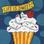 borduurpakket LIFE IS SWEET dimensions needlepoint marti, Ophalen of Verzenden, Nieuw, Handborduren, Borduurpakket