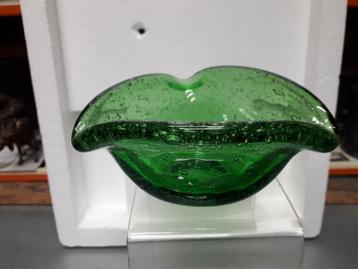 LEERDAM VINTAGE GROENE SPIJKERGLAS ASBAK I.Z.G.ST voor 10 E beschikbaar voor biedingen