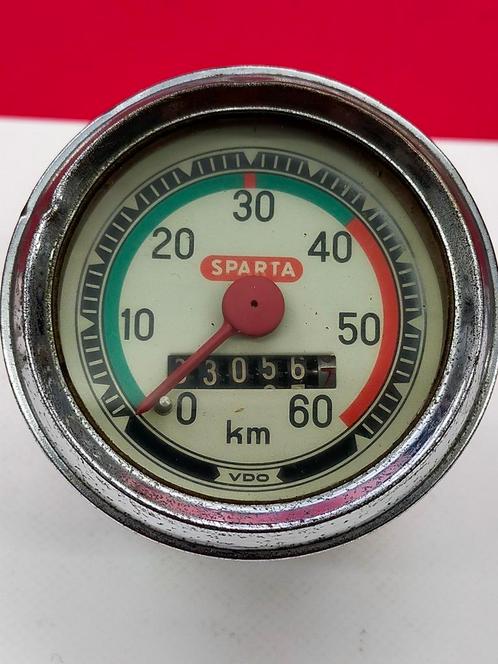 Originele Sparta VDO km teller, 60 km/h. Oldtimer, Fietsen en Brommers, Brommeronderdelen | Oldtimers, Zo goed als nieuw, Sparta