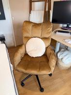 TE KOOP! Bureaustoel Velvet met wielen, Huis en Inrichting, Bureaustoelen, Ophalen, Nieuw, Bruin, Bureaustoel